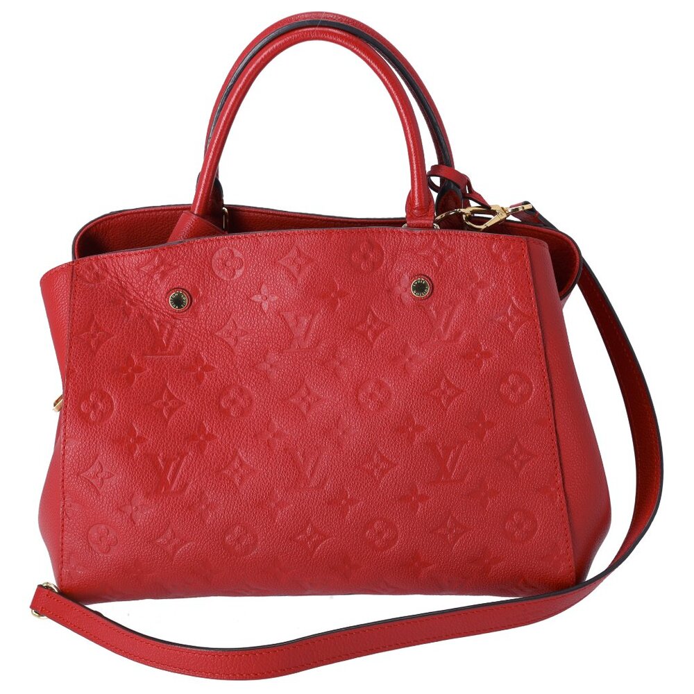 Louis Vuitton Montaigne MM Monogram Empreinte Handbag M41194 Cerise - Picture 4 of 11